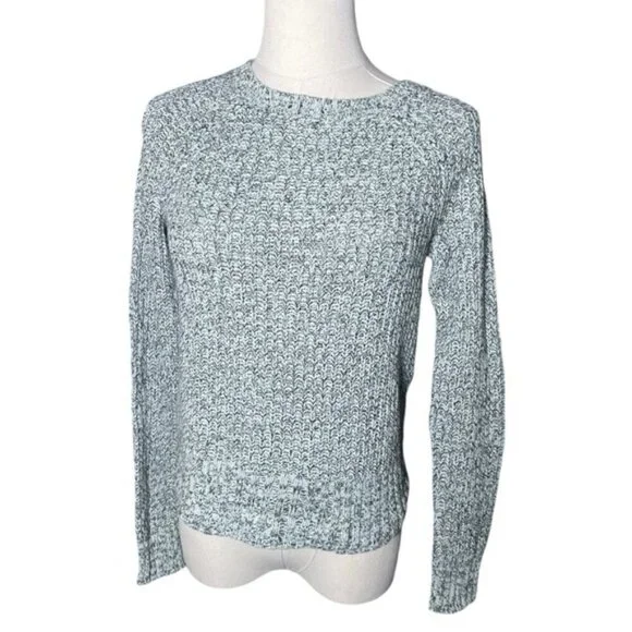 American Eagle XS Knit Sweater Fall Green Knitted Crop Tops Shirt Cottagecore AE - Picture 5 of 11